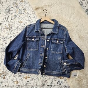 Sonoma Medium Wash Crop Button Jean Jacket Plus Size XXL BNWT